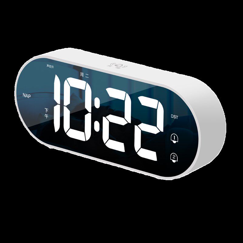 学生闹钟床数字时钟电子钟表桌面充电床头夜光超大音量音乐