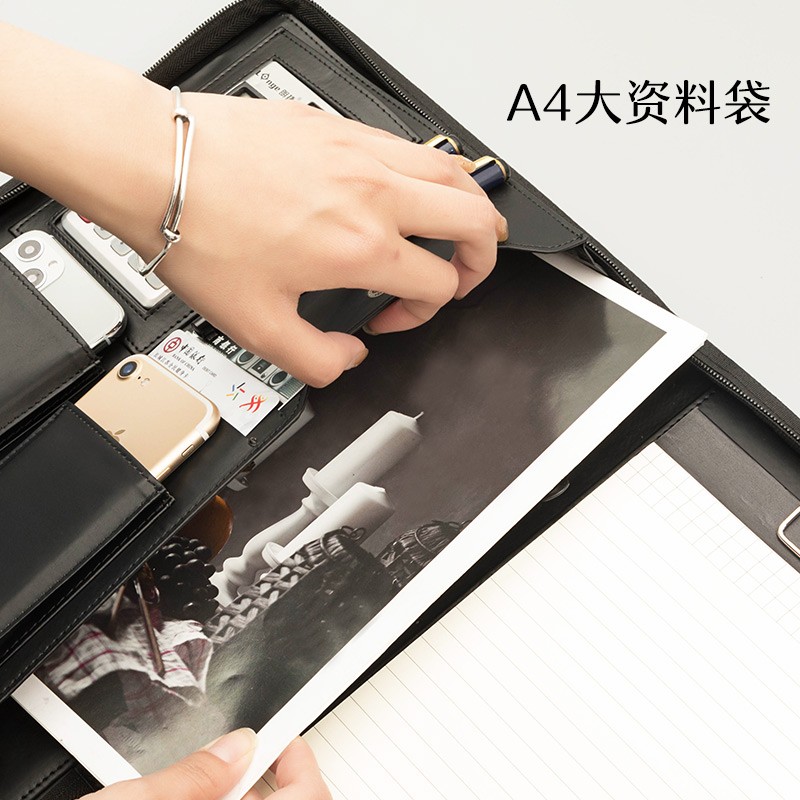 多功能文件夹皮质商务谈客夹销讲夹置业顾问经理夹定制合同资料夹