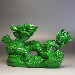 绿色木雕龙实木龙木质十二生肖青色木龙招财龙工艺礼品