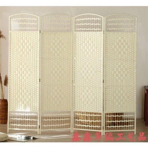 酒店中式折叠草编屏风隔断时尚折屏客厅卧室屏风玄关