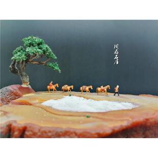 精品树脂小摆件茶马古道马帮奇石盆景假山沙盘枯山水微景造景装饰
