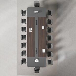大型会议桌长桌简约现代洽谈桌长方形板式会议室桌椅组合办公家具