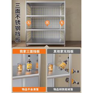 不锈钢厨房置物架 落地多层家用锅厨具收纳架子储物柜微波炉 货架