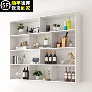 架子餐厅饭店墙上悬挂式 实木酒架酒柜壁挂式 红酒架置物架简约现代