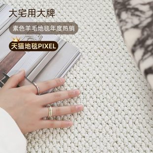 轻奢高级感沙发茶几地垫大面积全铺家用 羊毛地毯客厅纯色2024新款