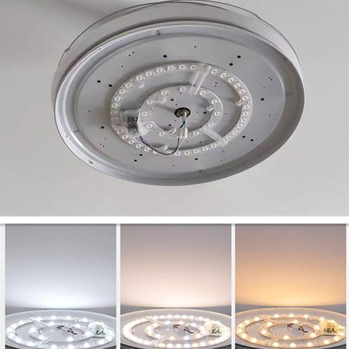 风扇灯led灯盘吸顶灯灯板圆形替换灯芯灯带灯条三色变光遥控吊扇