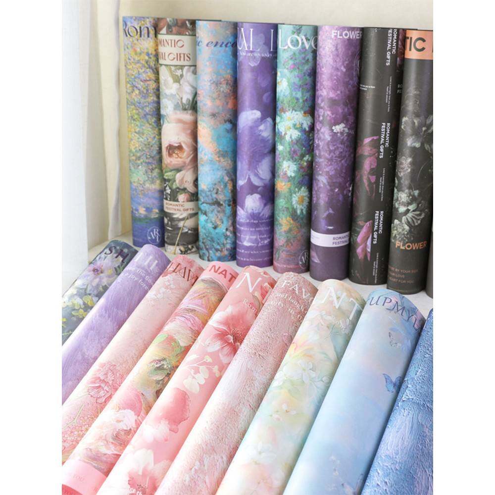 花爱西西里梦花园光防水牛皮纸网红花纸油画风格艺术纸牛皮纸