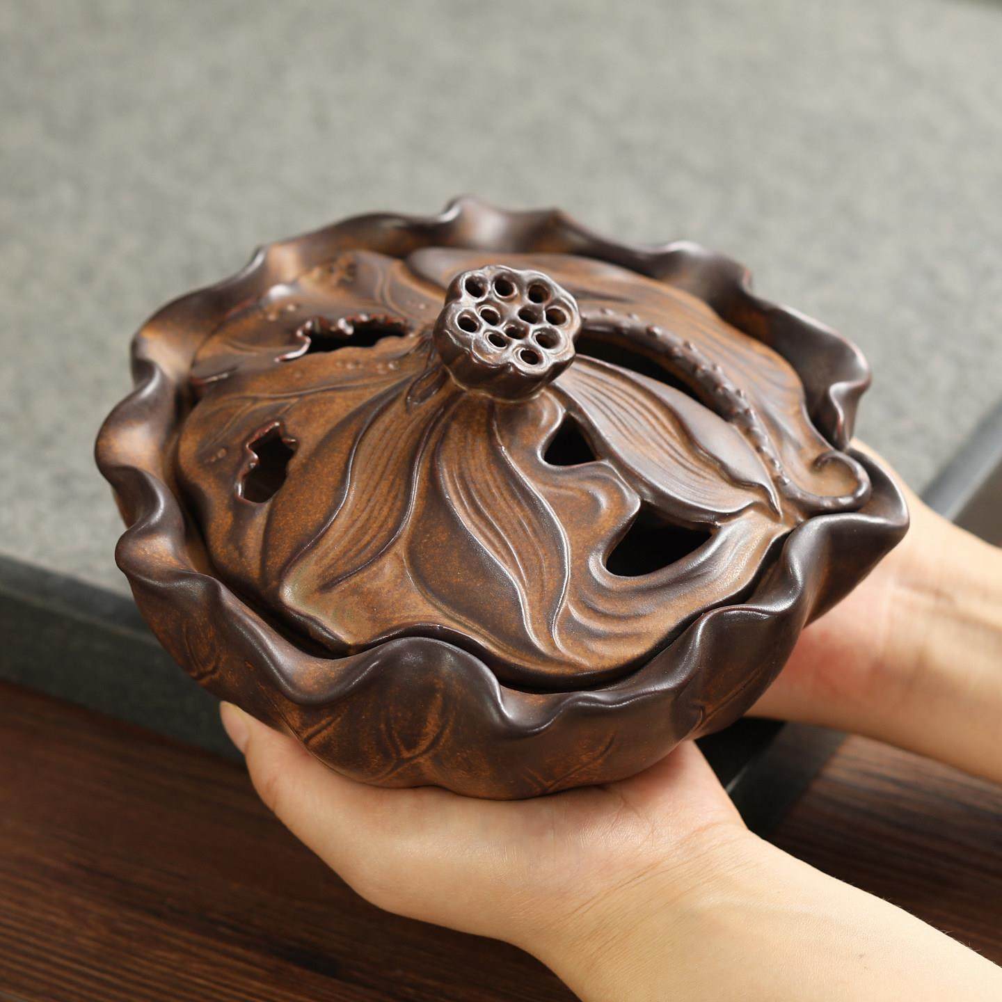 禅意覆古大号檀香炉茶道环香炉陶瓷沉香家用香薰炉中式打香篆摆件,家居饰品,香薰炉,淘宝优惠券,粉丝福利购,淘宝优惠卷