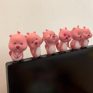 loopy小海狸潮玩模型屏幕摆件6种表情露比显示屏装饰桌面摆件礼物