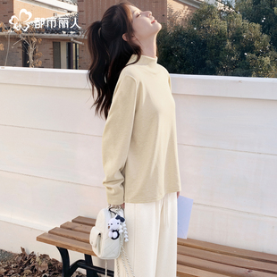 都市丽人加绒加厚毛衣女款2026新款冬季半高领一体绒可外穿内搭X