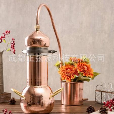家用小型古法精油蒸馏设备鲜花纯露机铜制蒸馏器手工紫铜蒸馏锅