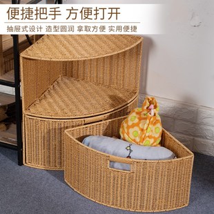 角柜墙角柜转j角置物架多层三角形收纳筐转角柜扇W形拐角收纳箱编