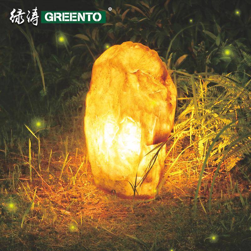 户外仿真石头灯装饰假石头花园别墅草坪灯树脂玻璃钢庭院发光石