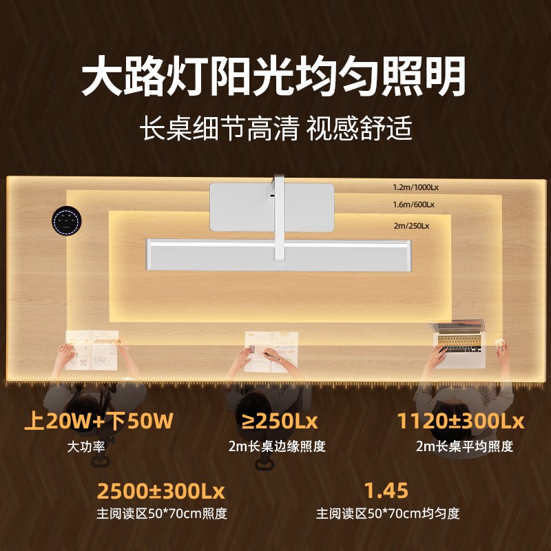 孩视宝护眼大路灯学习学生宿舍阅读儿童工作书桌智能台灯R01-W