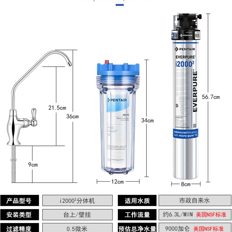 爱惠浦i20002净水器商用咖啡餐厅饮品店铺饮品直饮净水器