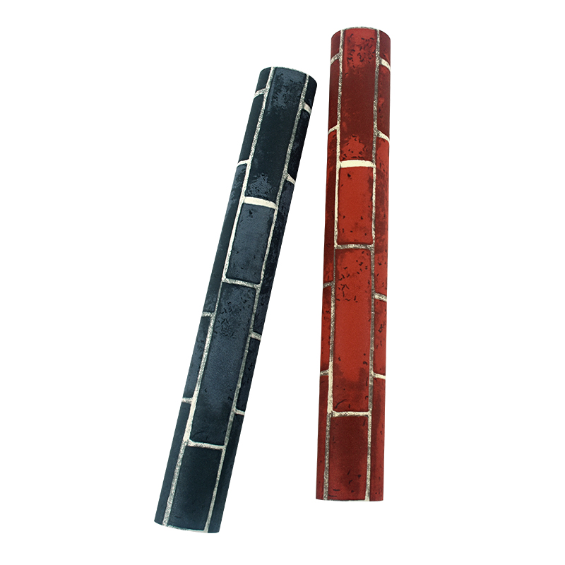 复古怀旧3D立体仿真砖纹红色砖块砖头墙纸咖啡馆酒吧餐厅青砖壁纸