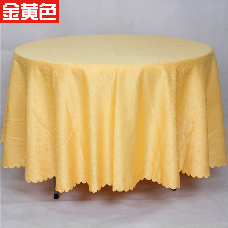 蓝优欧式桌布酒店小碎花棉麻圆桌台布纯色精美家庭大圆桌子餐桌布