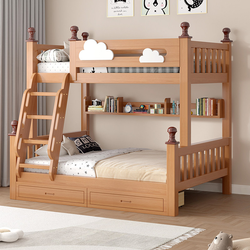 全实木上下层床儿童床男孩女孩人床橡胶木上下铺高低床子母床,住宅家具,高低/子母床,淘宝优惠券,粉丝福利购,淘宝优惠卷