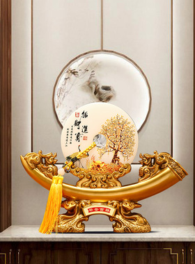 玉石平安扣摆件客厅玄关酒柜招财貔貅办公室桌面装饰乔迁开业礼品