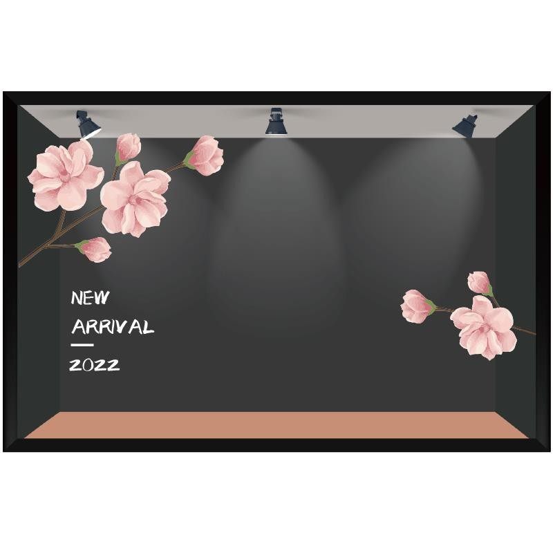 新年春节创意画用品商场橱窗楼盘物业节日气氛桃静电无胶纸,家居饰品,软装墙贴,淘宝优惠券,粉丝福利购,淘宝优惠卷