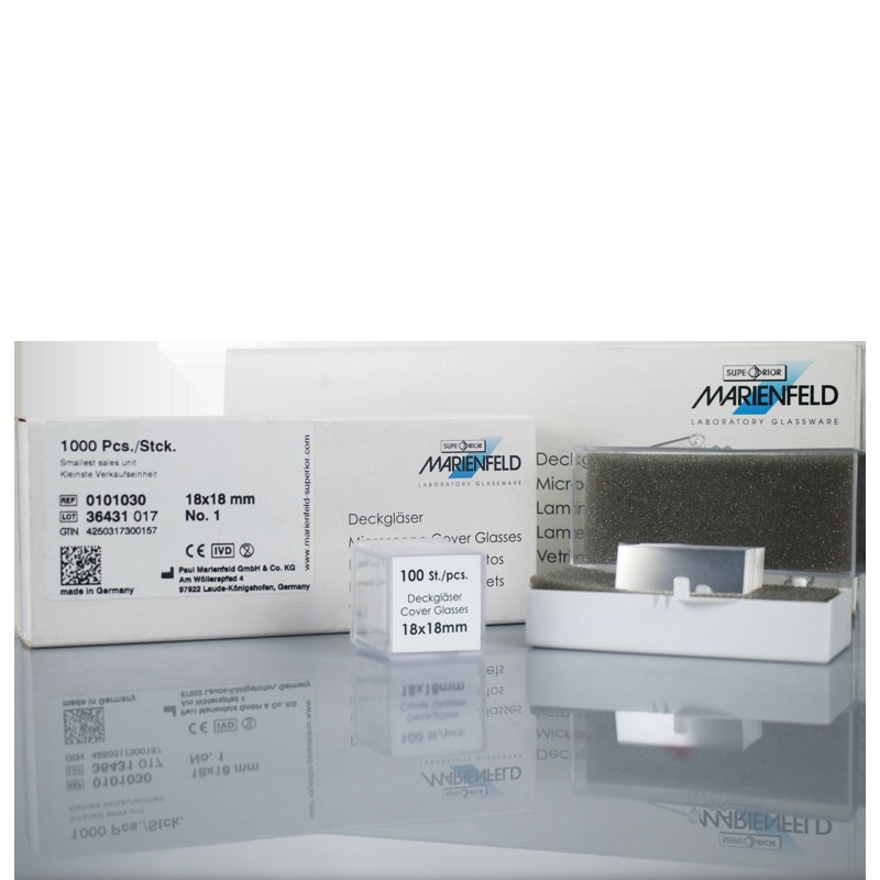 MARIENFELD进口盖玻片显微镜玻片18 22 24 26 32   60 mm玻璃盖玻