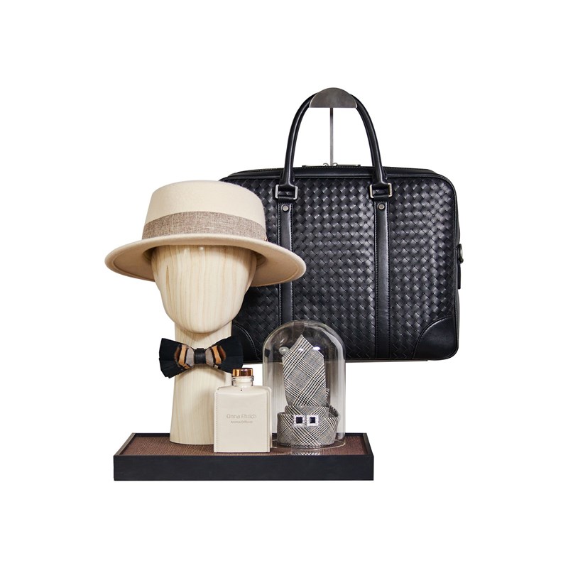 MOON慕空间样板房衣帽间男士梳妆台摆件头模领结软装饰品摆设道具