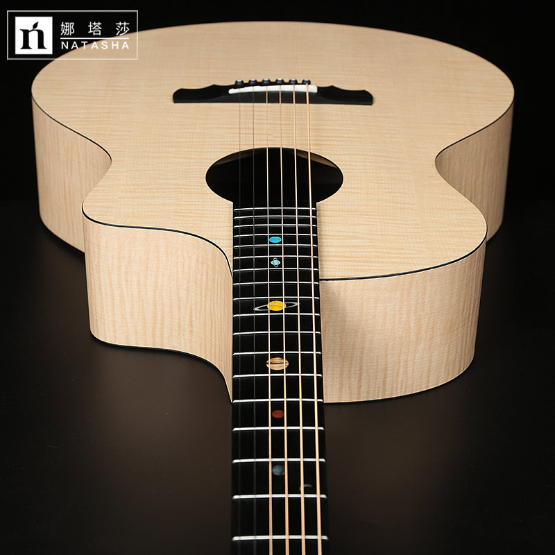 娜塔莎太阳系土星黑洞HPL全单板民谣寸1寸电箱木吉他初学入门