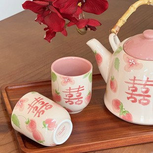 乔迁新居杯子 新婚礼物送新人实用陶瓷茶w壶家用客厅茶具套装