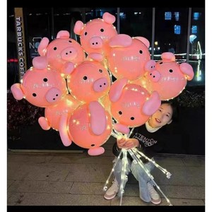 网红发光透明啵啵气球免拉伸高透波波球街卖汽球摆摊可用