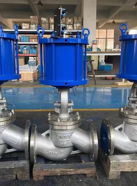 J641H-16C DN250气动法兰截止阀 不锈钢铸钢