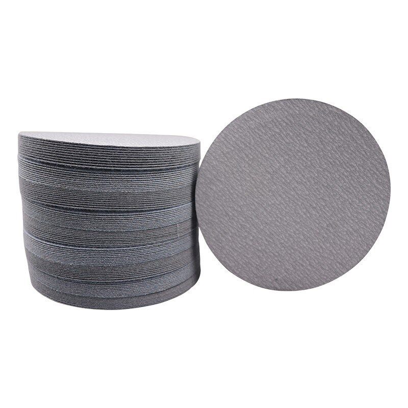 厂家供应干磨圆形砂纸5寸植绒砂纸片白砂打磨片漆面打磨抛光沙纸