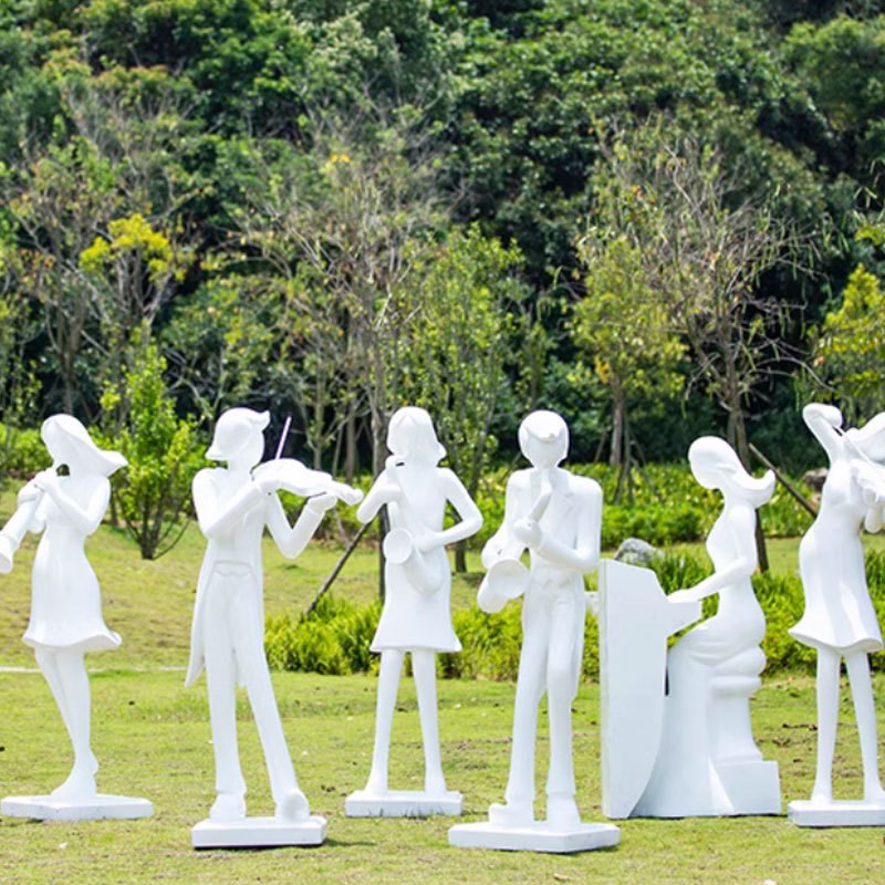 演唱会雕塑玻璃钢抽象音乐人物雕塑商场酒店迎宾乐队小提琴摆件