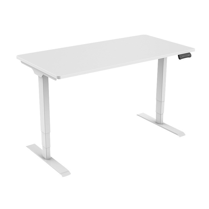 实木简约办公桌横梁可调节家用电脑桌工作台学习写字电动升降桌