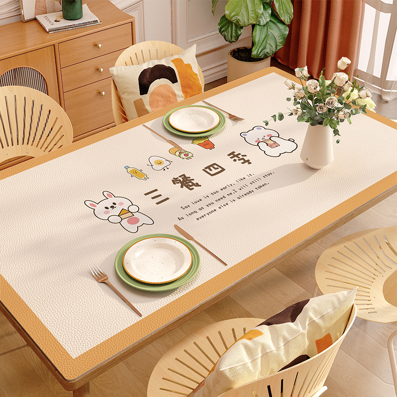 餐桌垫高级感isn风防水防油防烫皮革pvc桌布家用隔热免洗茶几垫子