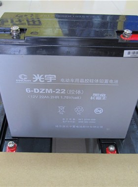 光宇2222H胶体黑金长跑王电动车电池三轮车铅酸