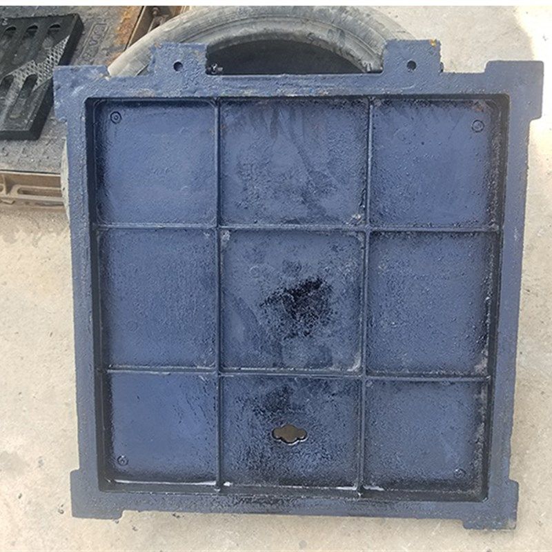 球墨铸铁井盖方形窨井盖市政雨水污水下水道电力沙井盖密封井盖