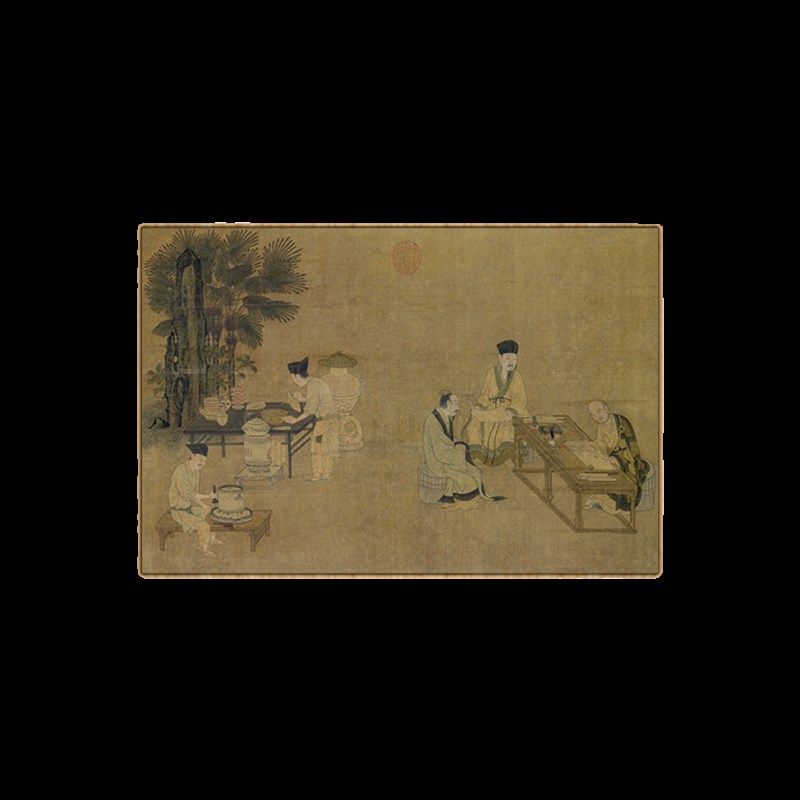 刘松年撵茶图古画茶室背景墙横幅挂画茶楼茶馆茶文化装饰画带框画,家居饰品,现代装饰画,淘宝优惠券,粉丝福利购,淘宝优惠卷