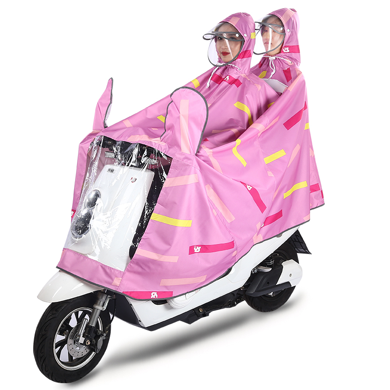 22新款雨披女车加大加厚人雨披电动车时尚母子亲子雨衣2