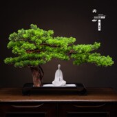 两市精品仿真迎客松盆景绿植家居客厅展会玄关软装 样板间