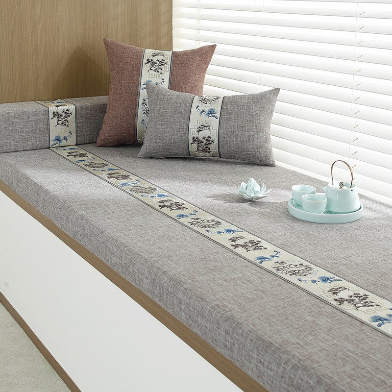 中式飘窗垫阳台垫子现代简约窗台垫防滑加厚海绵垫沙发坐垫可拆洗