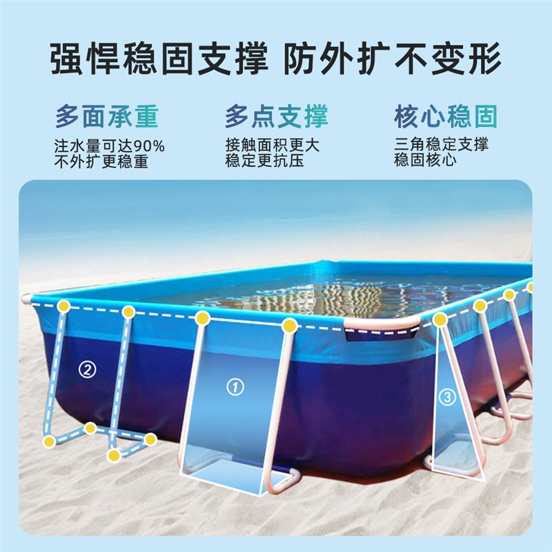 大型支架水池工程地蓄水池养鱼池户外戏水游泳池移动水上乐园设备