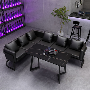 铁艺工业风酒吧沙发复古吧音乐题咖啡厅餐吧酒馆U型卡座桌椅