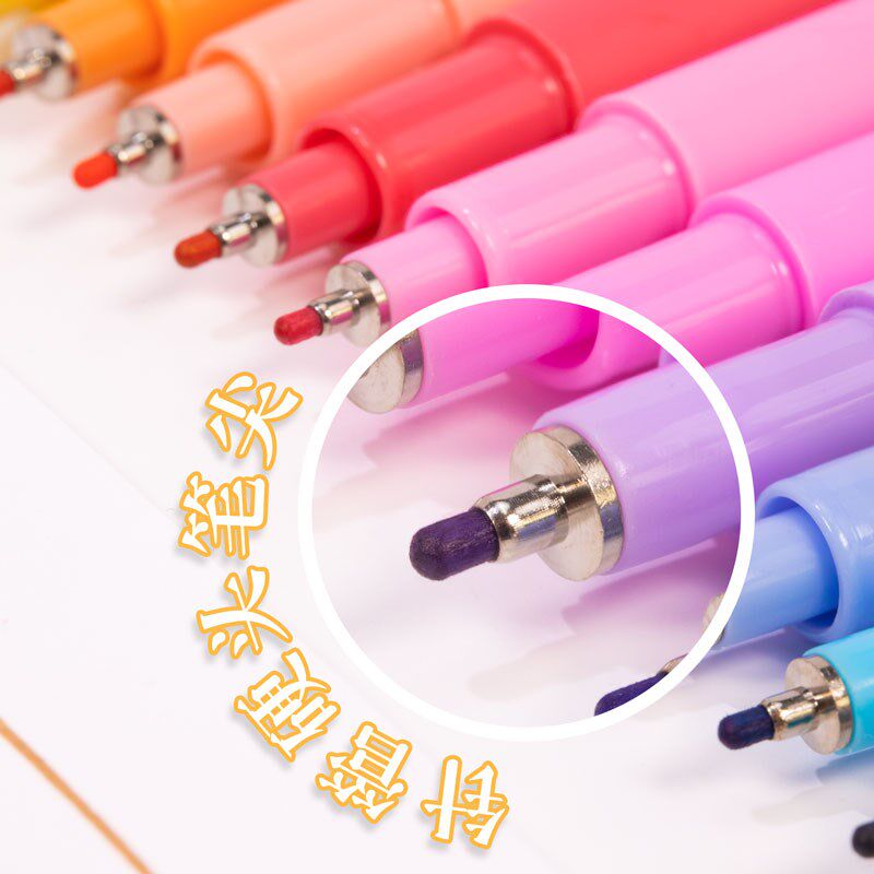 广纳9针管勾线笔彩色绘图笔艺线笔粉彩勾线笔防水叠色