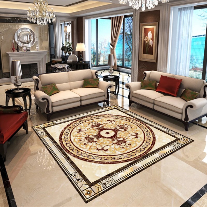 瓷砖自粘贴纸地面翻新遮丑客厅地砖花纹过门石走廊装饰客厅地贴