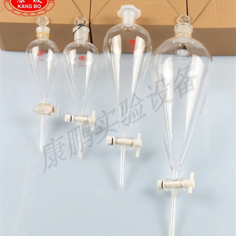 玻璃梨形分液漏斗10/30/60/1/0/0/1000/2000/00ml四氟塞