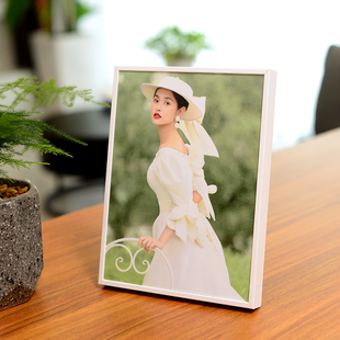 定制婚纱照相框摆台洗相片做成桌摆级感结婚照全家福照片冲印