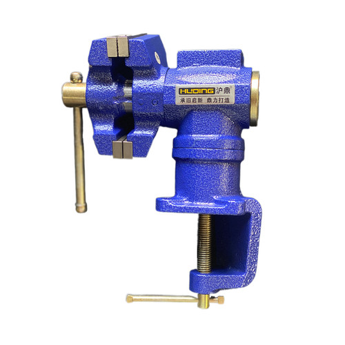 沪鼎钳口虎桌钳小型多功能家用迷你小台钳工作台桌平口度