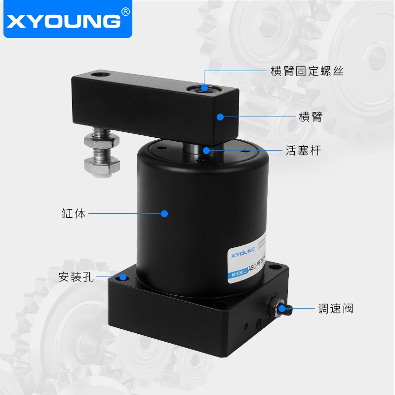 CMF9下压转角夹具CMF附调速型旋转夹紧气缸