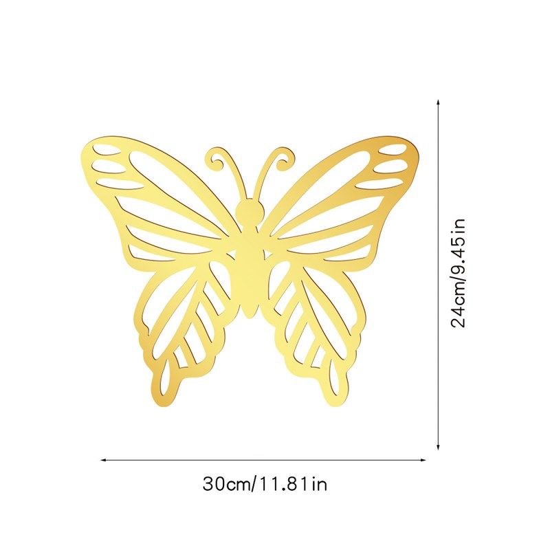 JM2027跨境立体双面金色亚克力镂空蝴蝶家居装饰2mm镜面墙贴摆件,家居饰品,镜面贴,淘宝优惠券,粉丝福利购,淘宝优惠卷