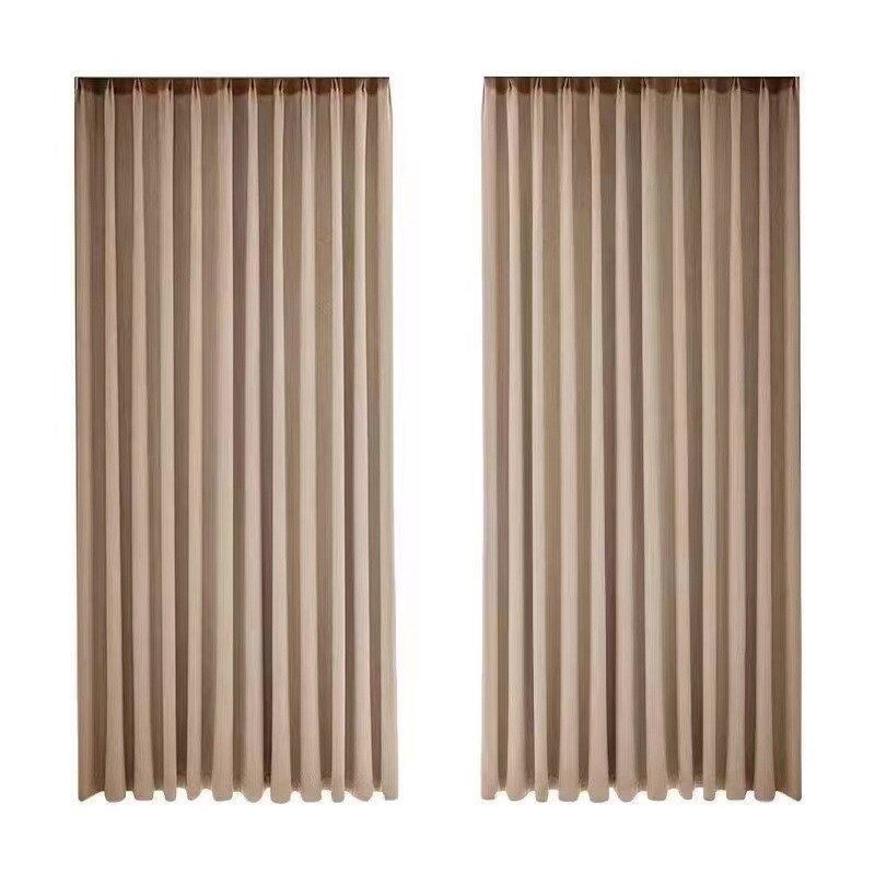 雪尼尔双面同色2025新款绍兴柯桥窗帘全遮光遮阳卧室高级感遮光帘